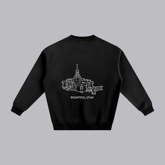 Bountiful Temple back print flat lay - Black