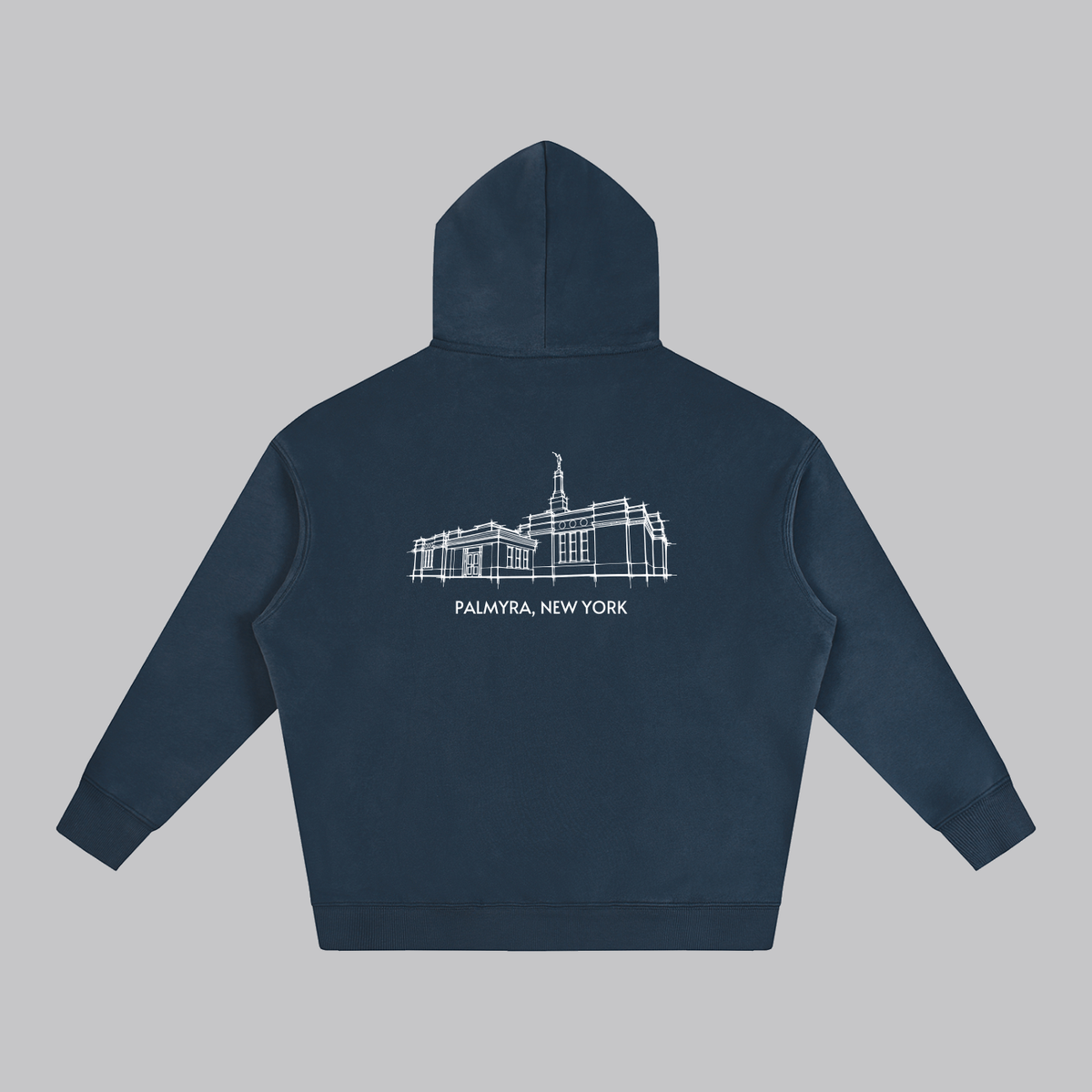 Palmyra Temple back print flat lay - Navy Blue