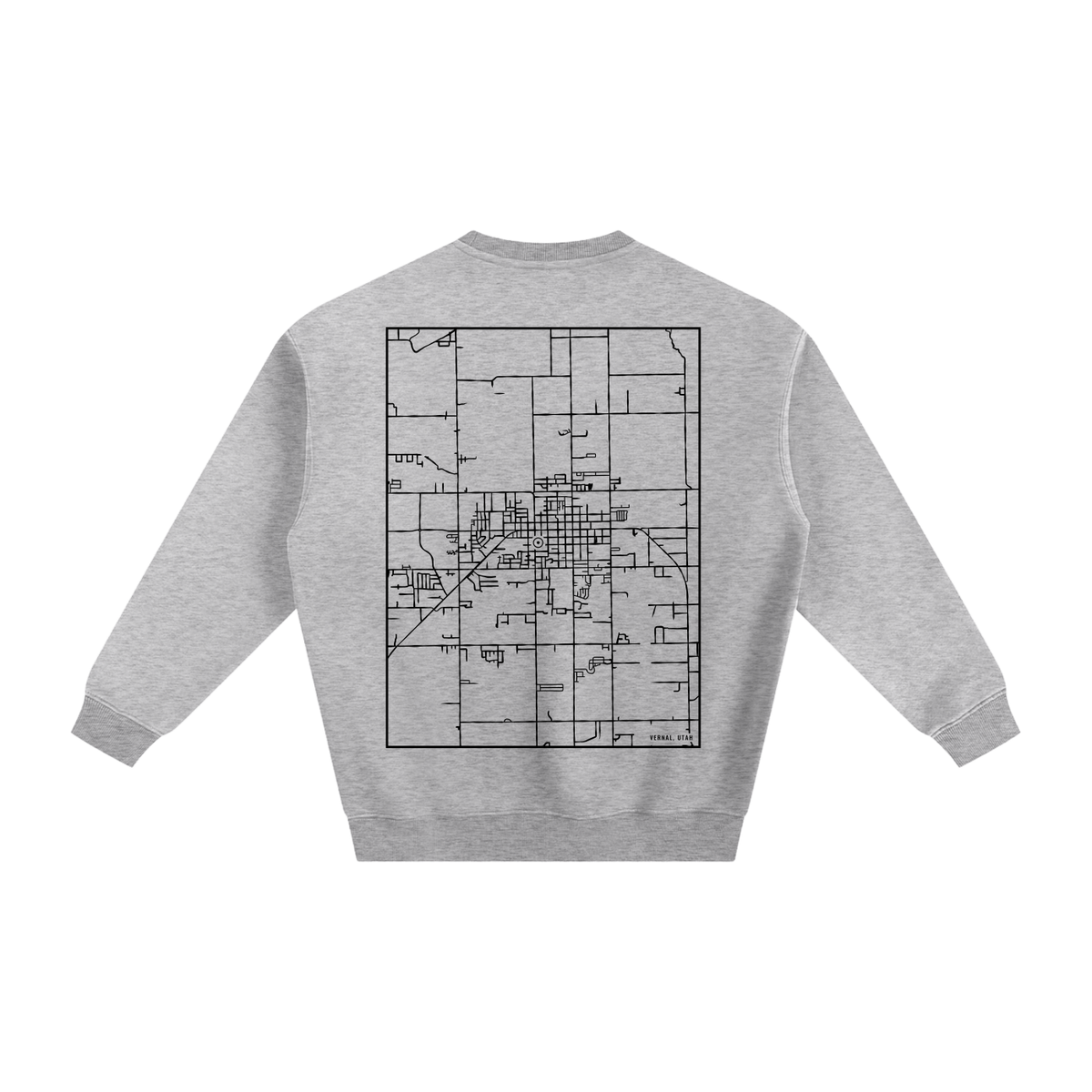 Vernal map sweatshirt, back print - Heather Gray