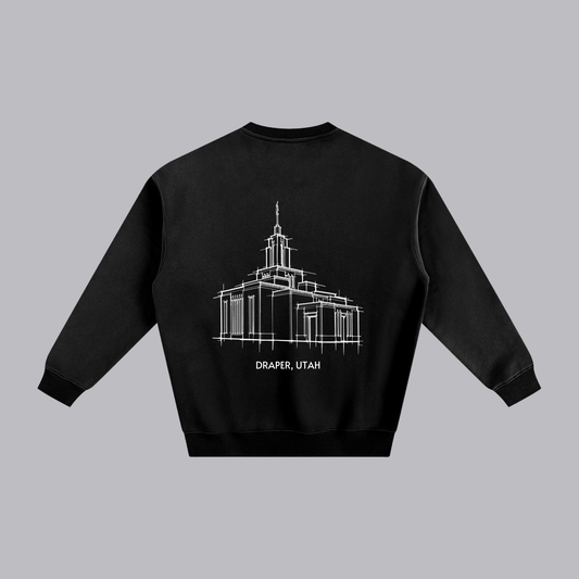 Draper Temple back print flat lay - Black