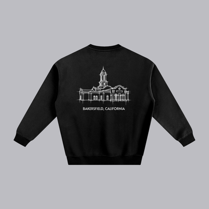 Bakersfield Temple back print flat lay - Black