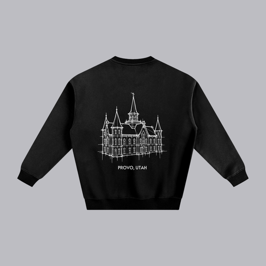 Provo City Center Temple back print flat lay - Black