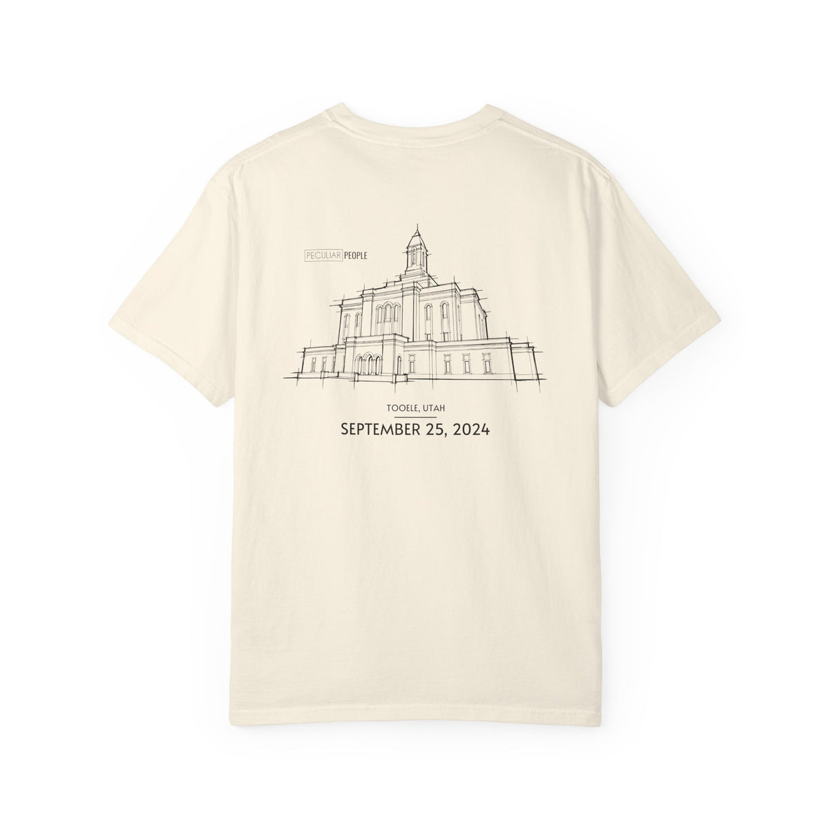 Essential Temple Tee – with personalizable date (Deseret Peak)