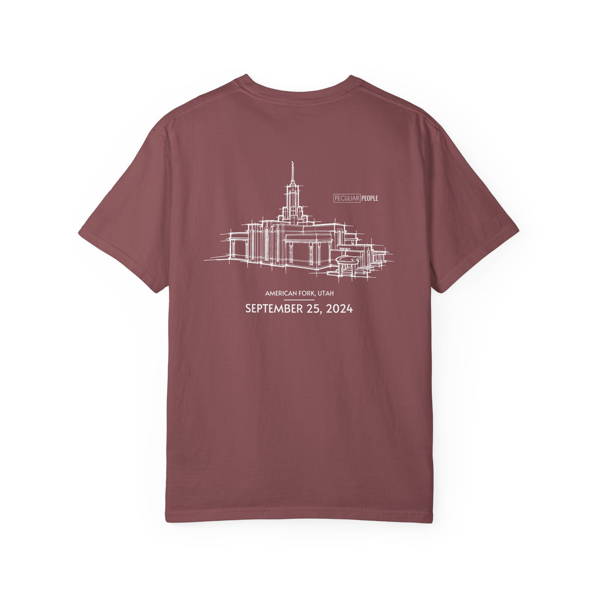 Essential Temple Tee – with personalizable date (Mount Timpanogos)