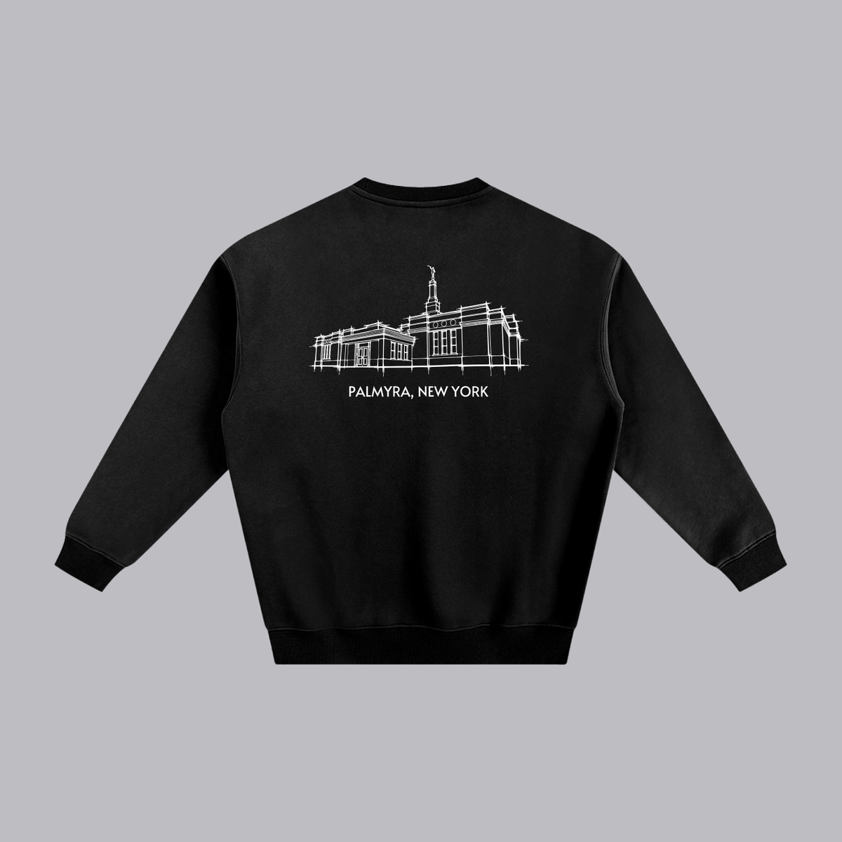 Palmyra Temple back print flat lay - Black