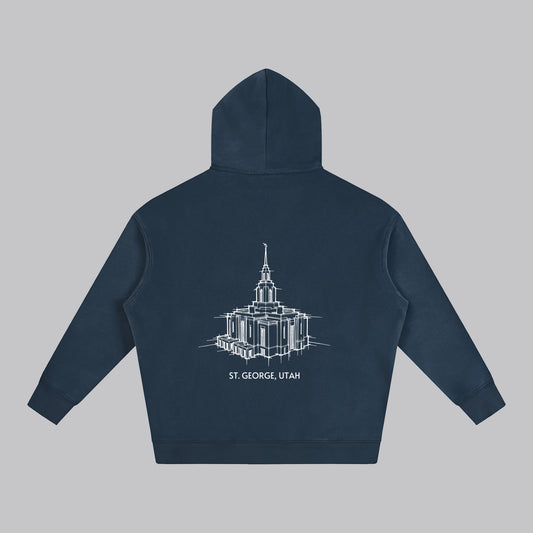 Ultra-soft Oversized Temple Hoodie (Red Cliffs)