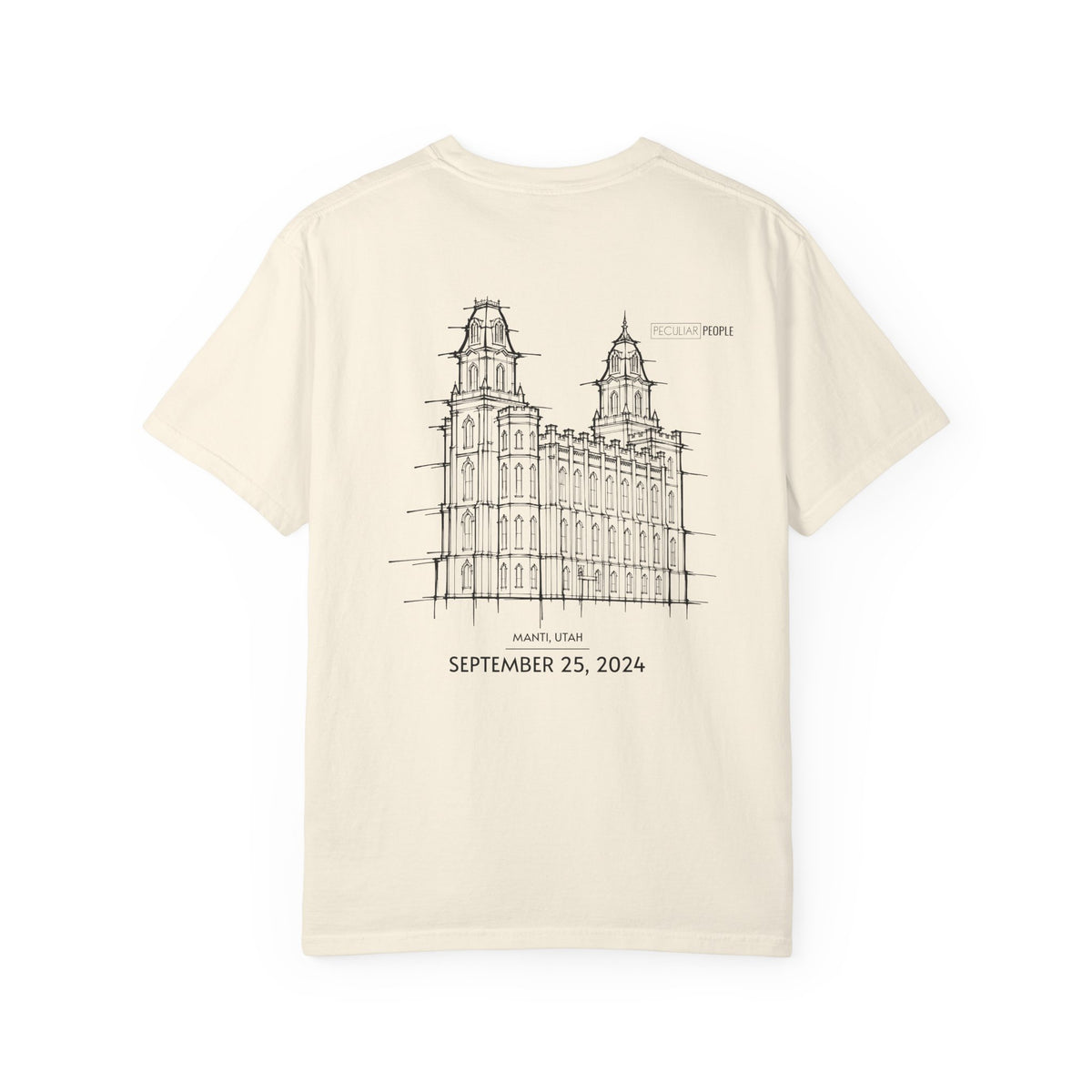Essential Temple Tee – with personalizable date (Manti)