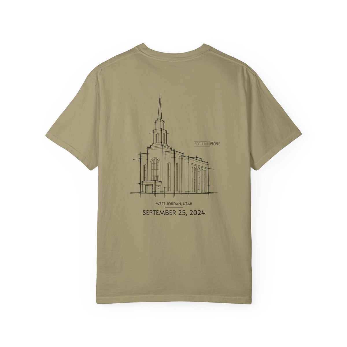 Essential Temple Tee – with personalizable date (West Jordan)