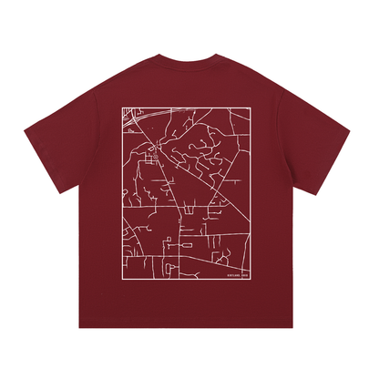 Kirtland map tee, back print - Maroon