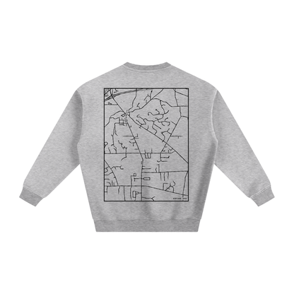 Kirtland map sweatshirt, back print - Heather Gray