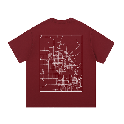 Smithfield map tee, back print - Maroon