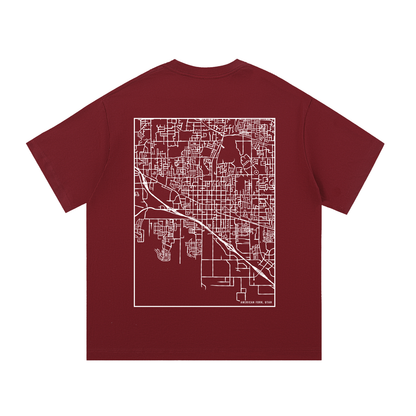 American Fork map tee, back print - Maroon