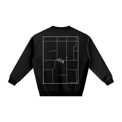 Garden Grove map sweatshirt, back print - Black