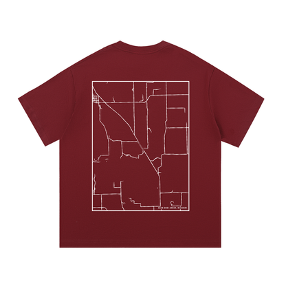 Adam-ondi-Ahman map tee, back print - Maroon