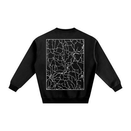 Afton map sweatshirt, back print - Black