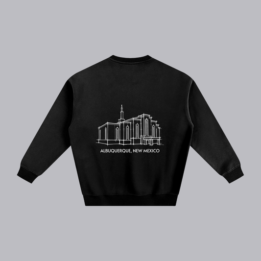 Albuquerque Temple back print flat lay - Black