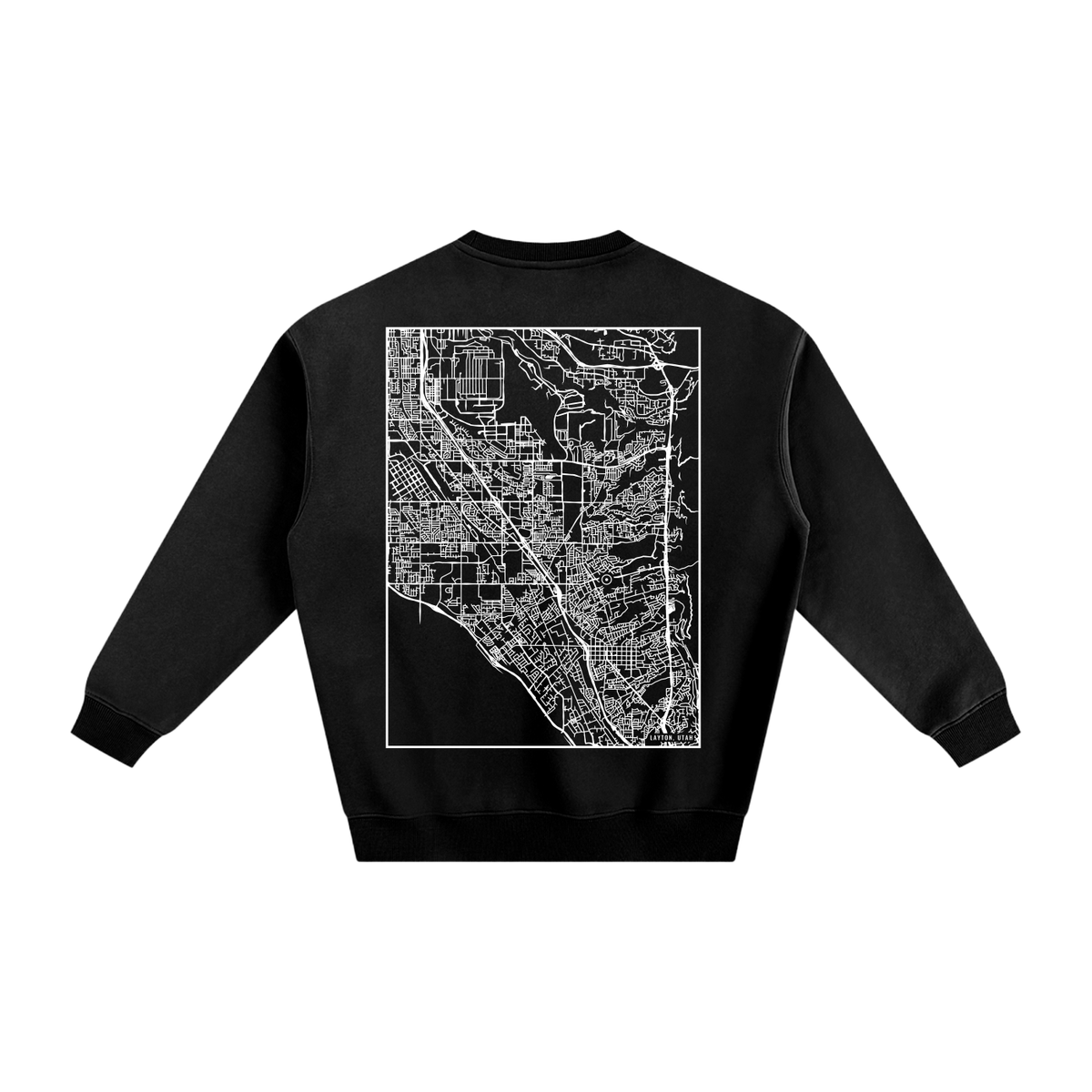 Layton map sweatshirt, back print - Black