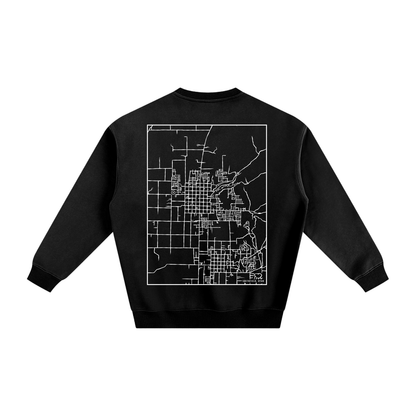 Smithfield map sweatshirt, back print - Black