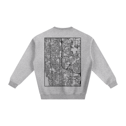 Taylorsville map sweatshirt, back print - Heather Gray