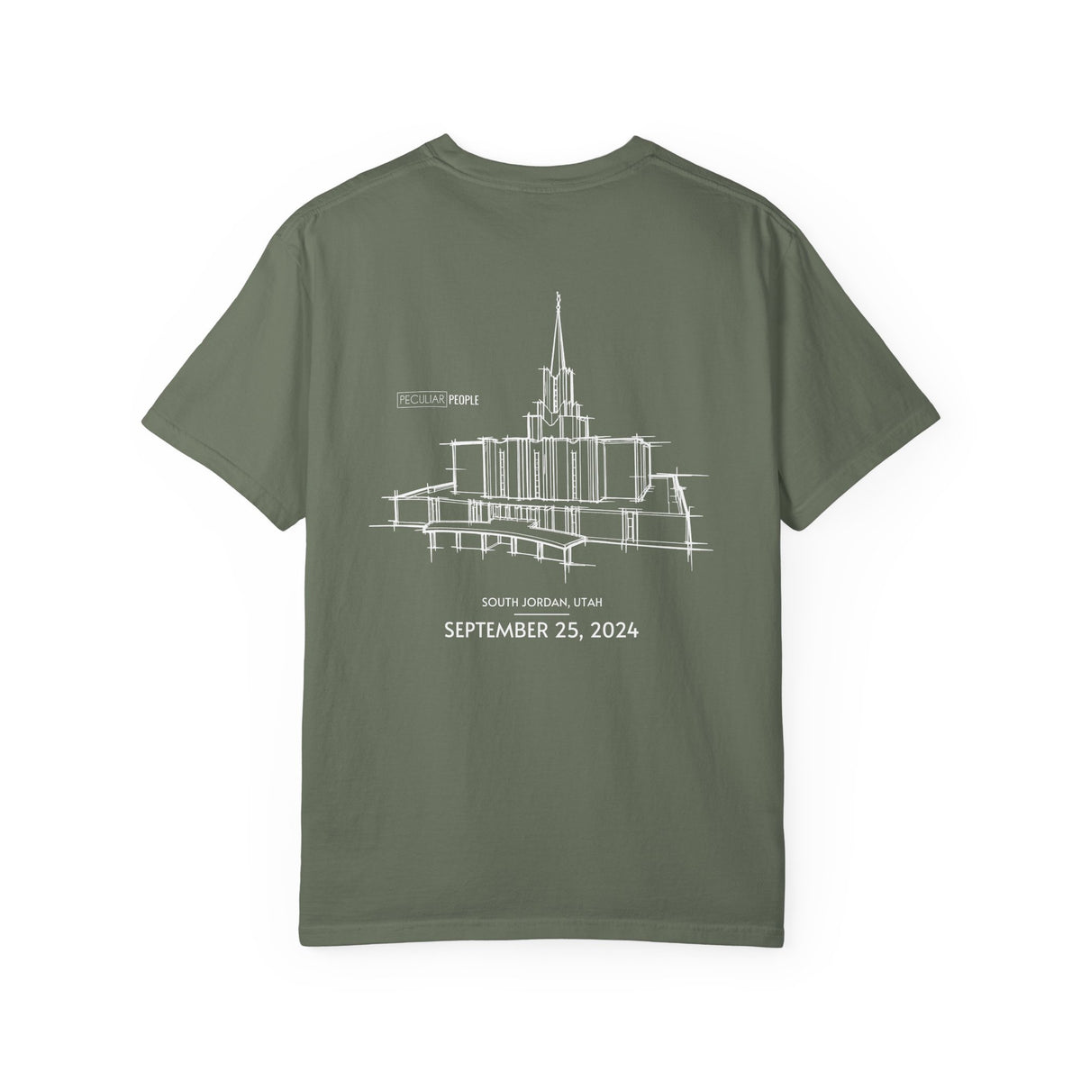 Essential Temple Tee – with personalizable date (Jordan River)