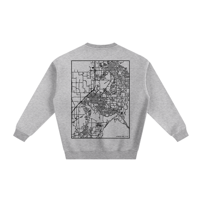 Spanish Fork map sweatshirt, back print - Heather Gray