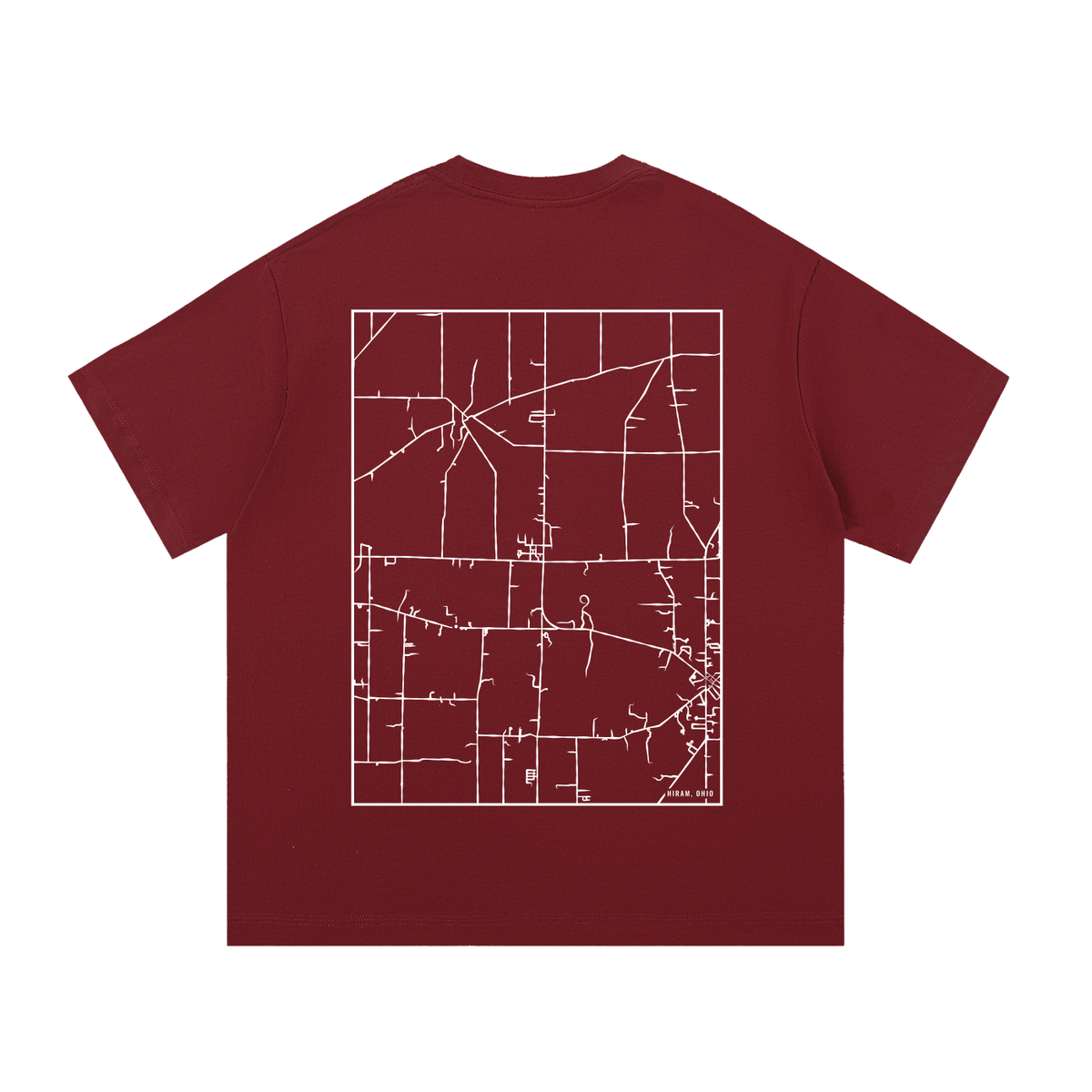 Hiram map tee, back print - Maroon