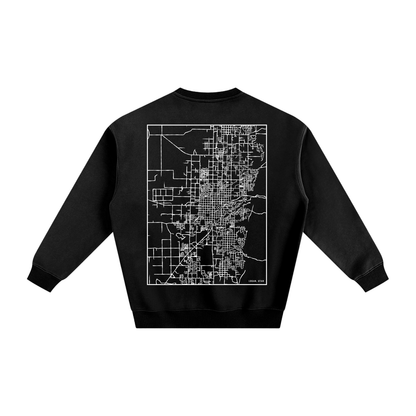 Logan map sweatshirt, back print - Black