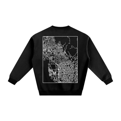 Lindon map sweatshirt, back print - Black