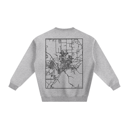 Tooele map sweatshirt, back print - Heather Gray