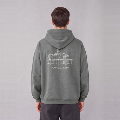 Snowflake Temple back print on model - Gray