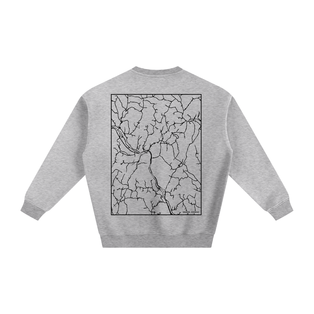 Sharon map sweatshirt, back print - Heather Gray