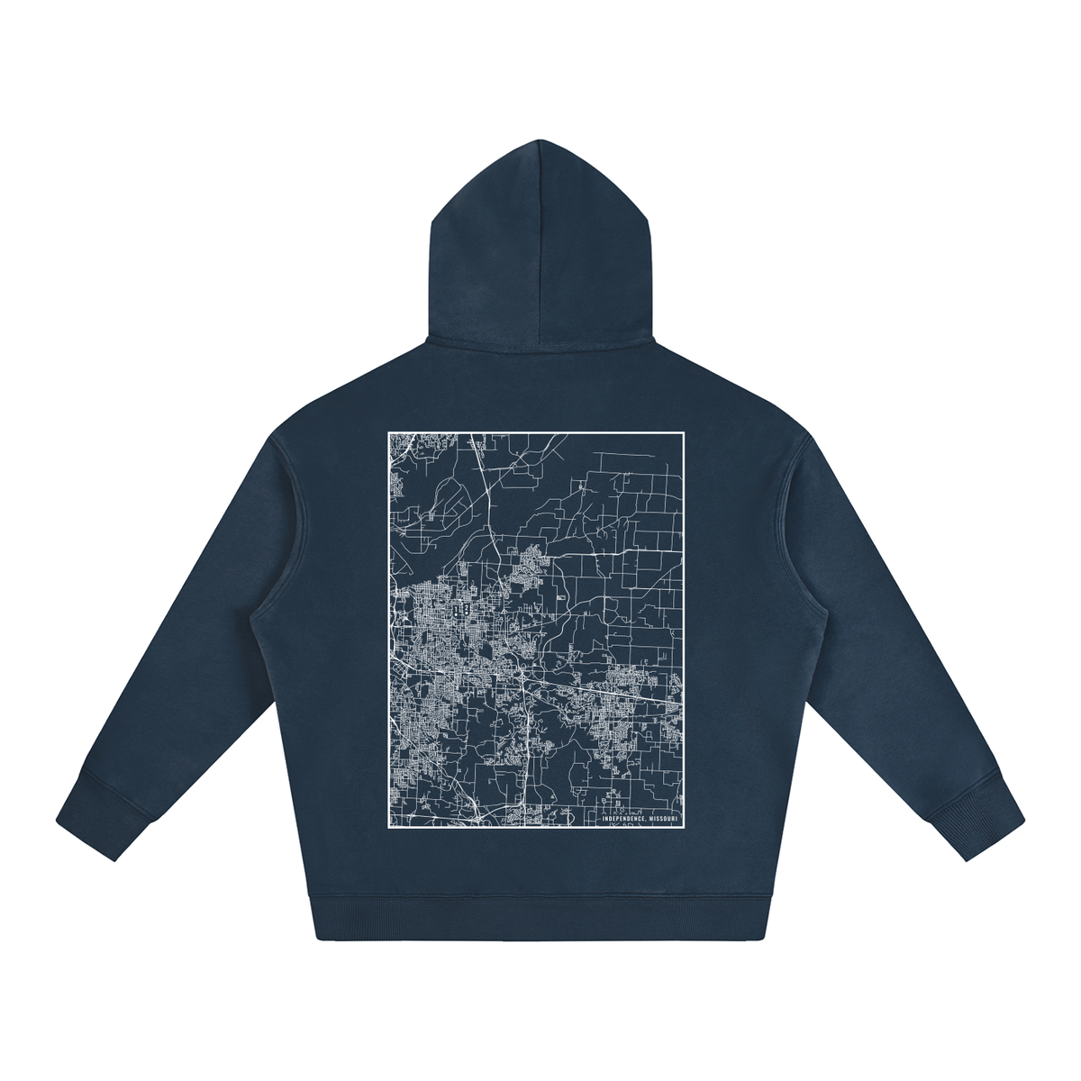 Independence map hoodie, back print - Navy Blue
