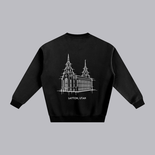 Layton Temple back print flat lay - Black