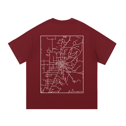 Ephraim map tee, back print - Maroon