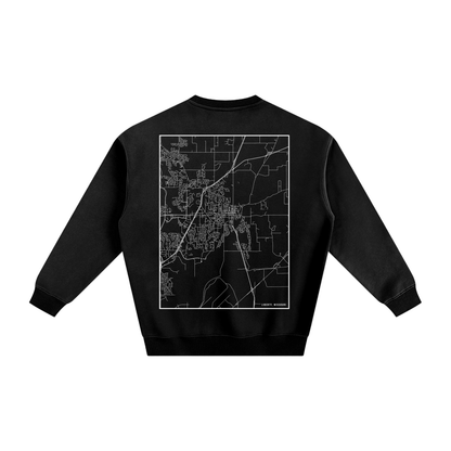 Liberty map sweatshirt, back print - Black
