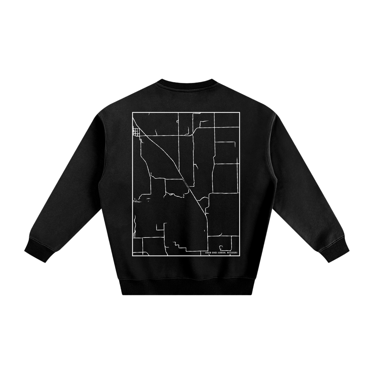 Adam-ondi-Ahman map sweatshirt, back print - Black