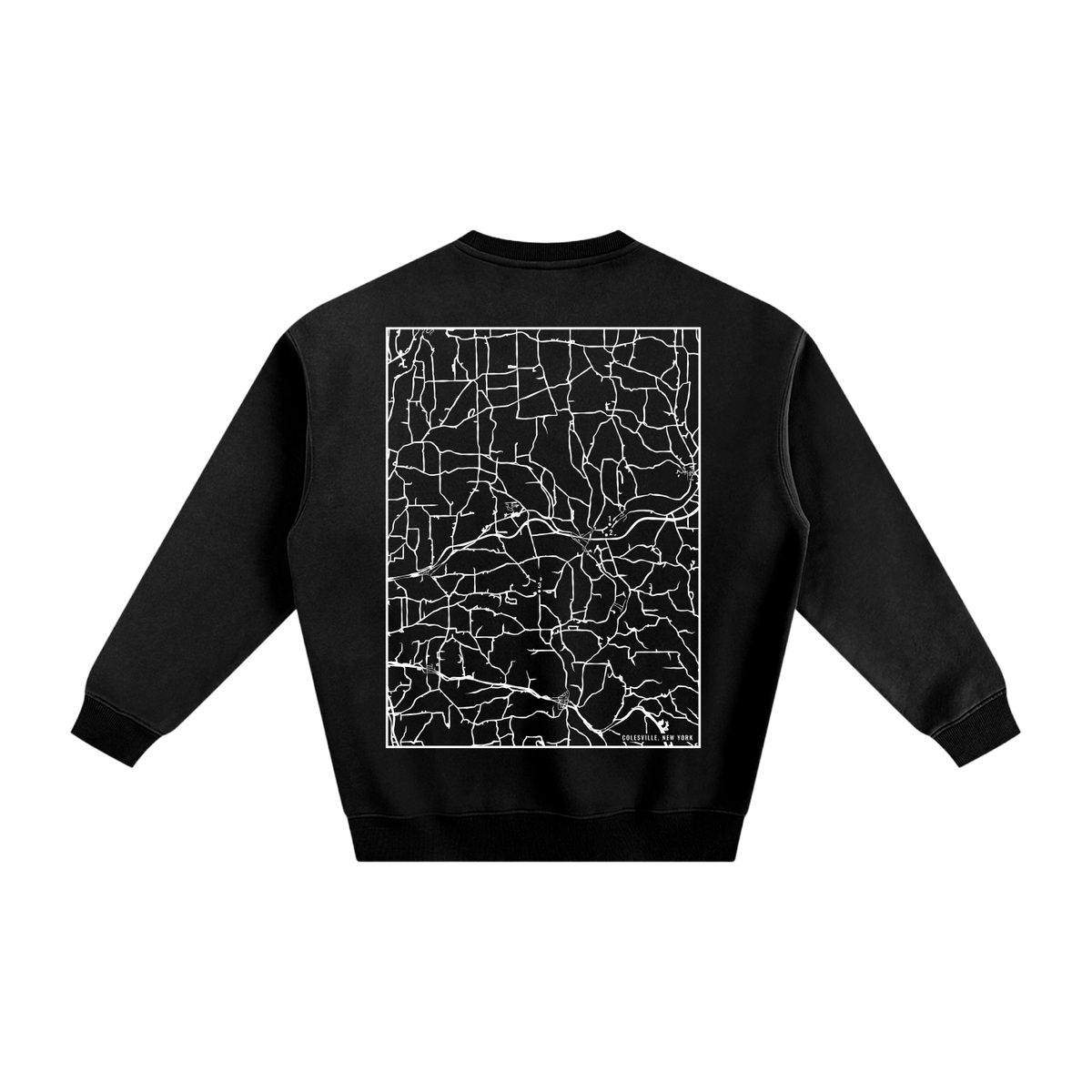 Colesville map sweatshirt, back print - Black