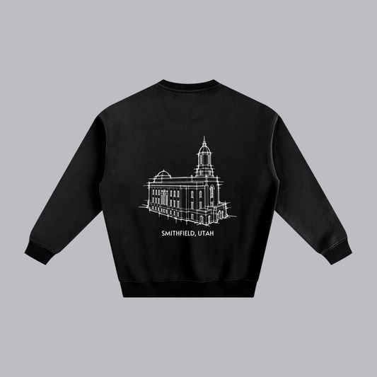 Smithfield Temple back print flat lay - Black