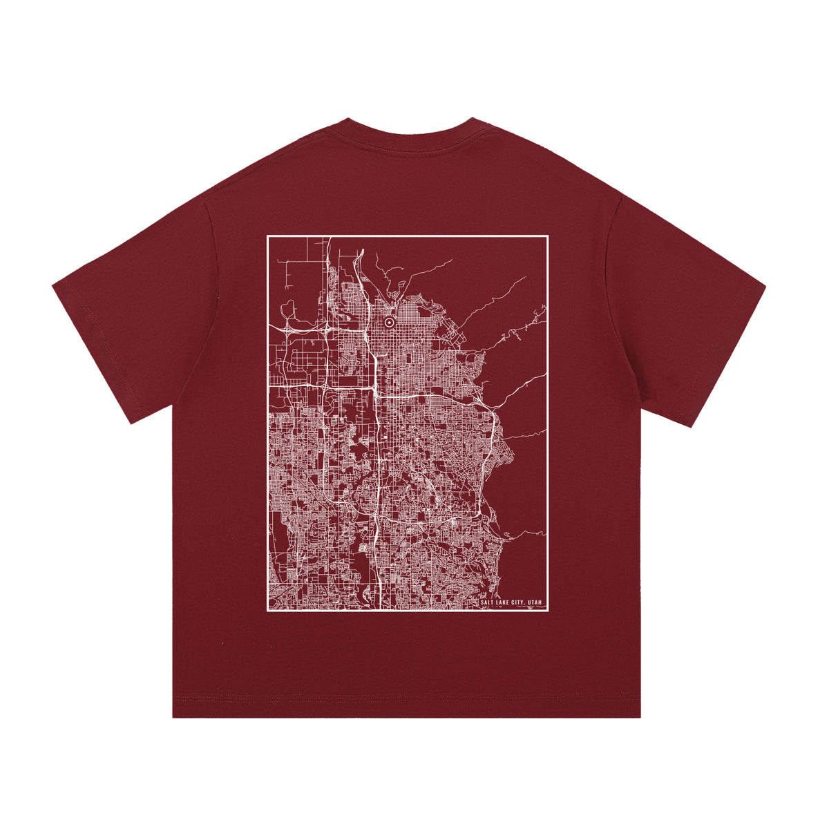 Salt Lake City map tee, back print - Maroon