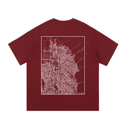Salt Lake City map tee, back print - Maroon