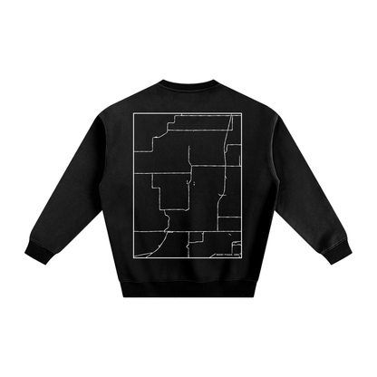 Mount Pisgah map sweatshirt, back print - Black