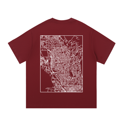 Orem map tee, back print - Maroon