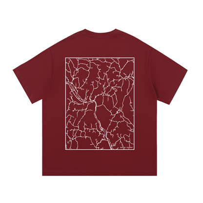 Sharon map tee, back print - Maroon
