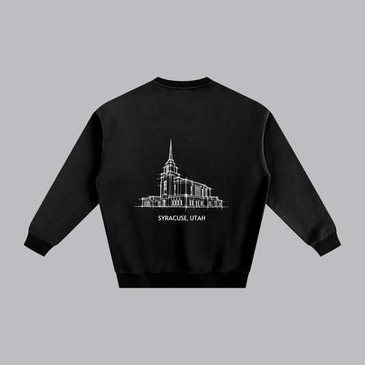 Syracuse Temple back print flat lay - Black