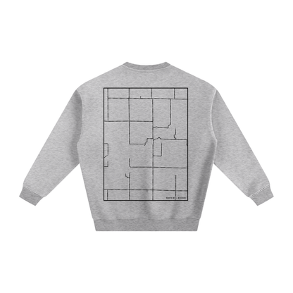 Haun's Mill map sweatshirt, back print - Heather Gray