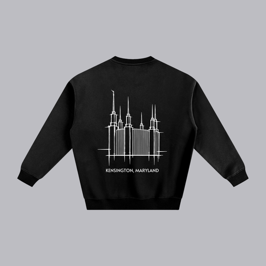 Washington D.C. Temple back print flat lay - Black