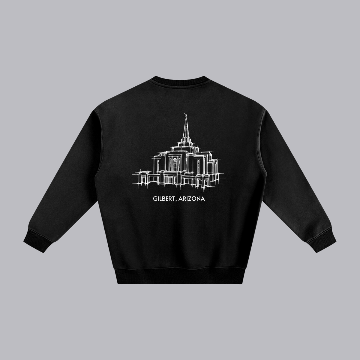 Gilbert Temple back print flat lay - Black