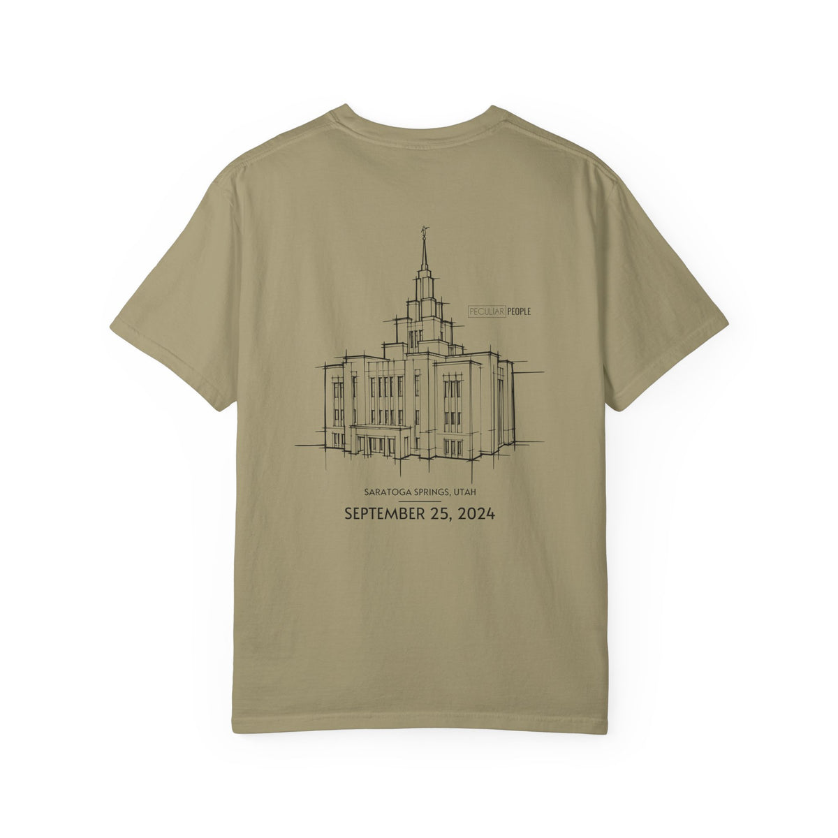 Essential Temple Tee – with personalizable date (Saratoga Springs)