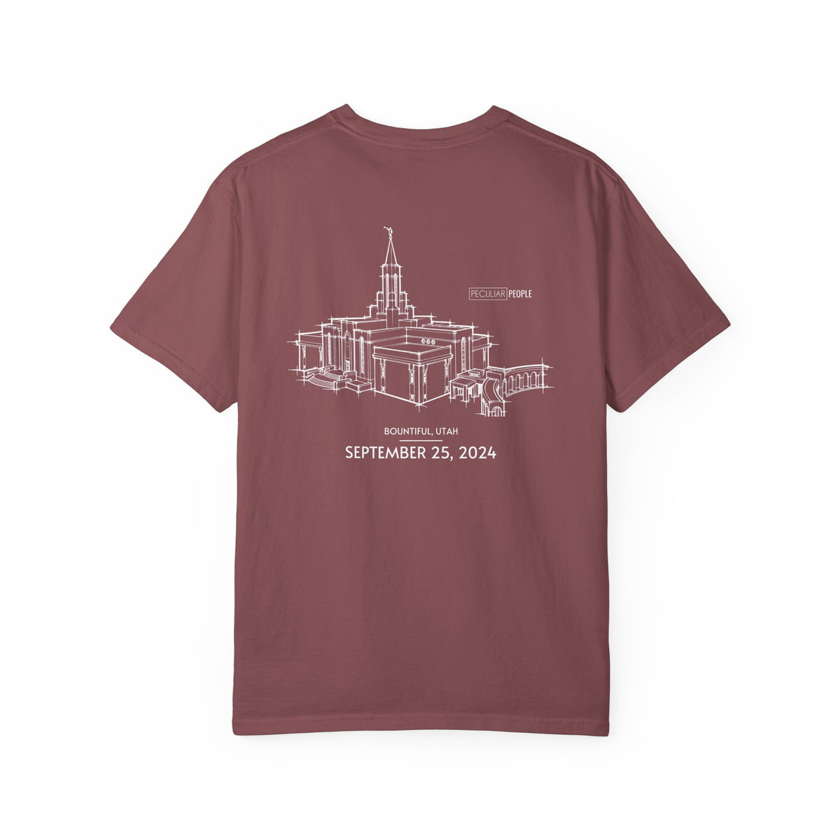 Essential Temple Tee – with personalizable date (Bountiful)