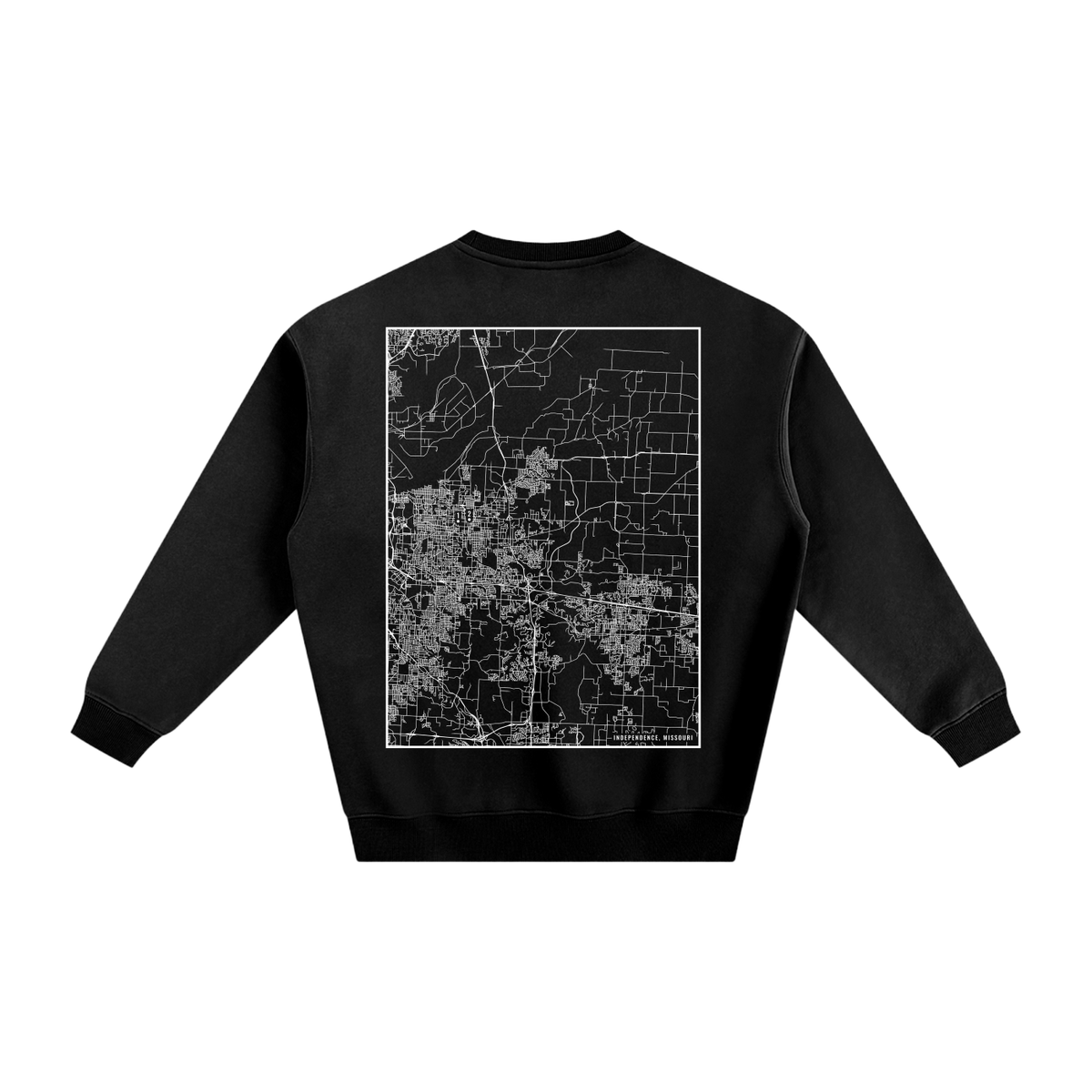 Independence map sweatshirt, back print - Black